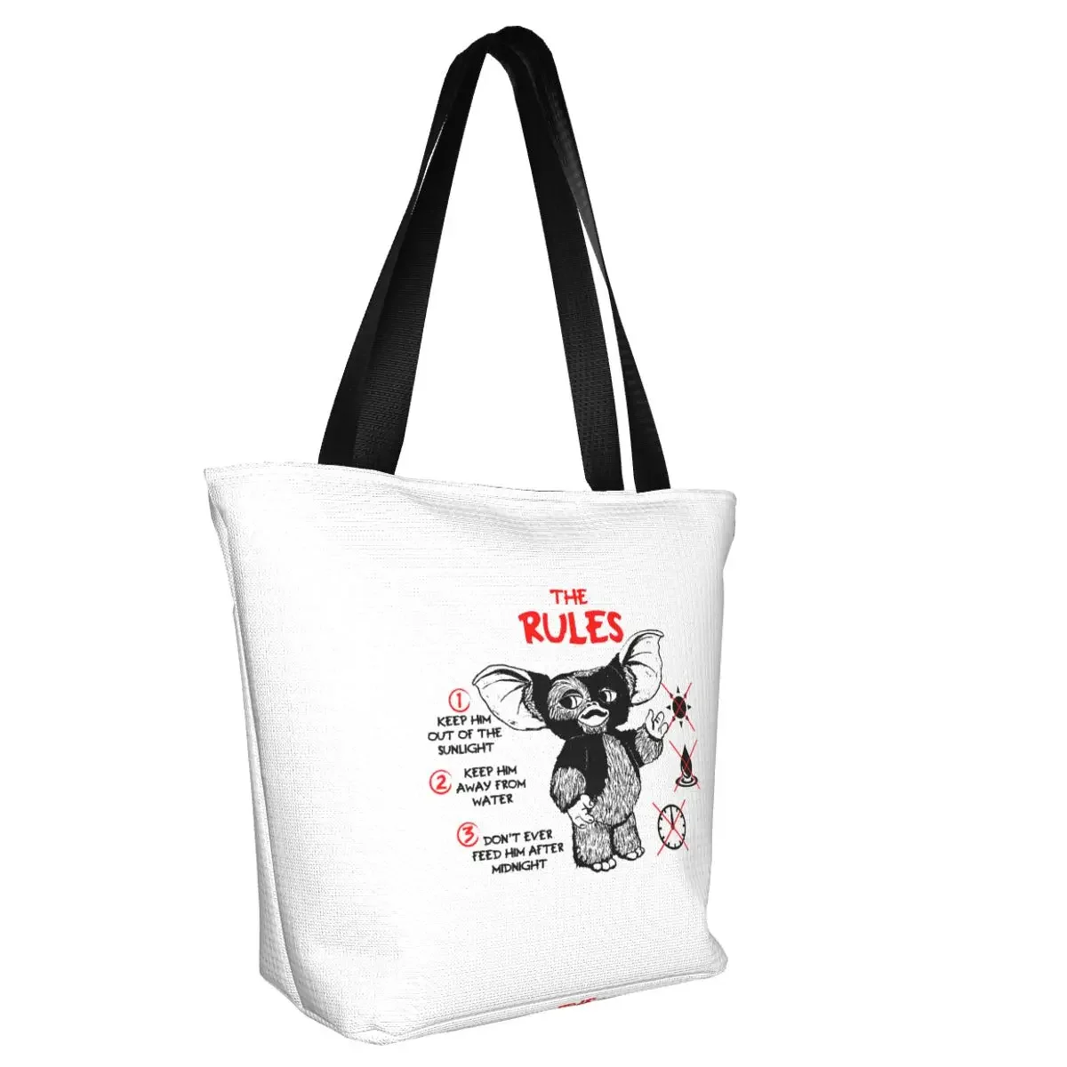 Custom Gremlins Gizmo Shopping Canvas Bag Women Durable Groceries Mogwai Horror Tote Shopper Bags