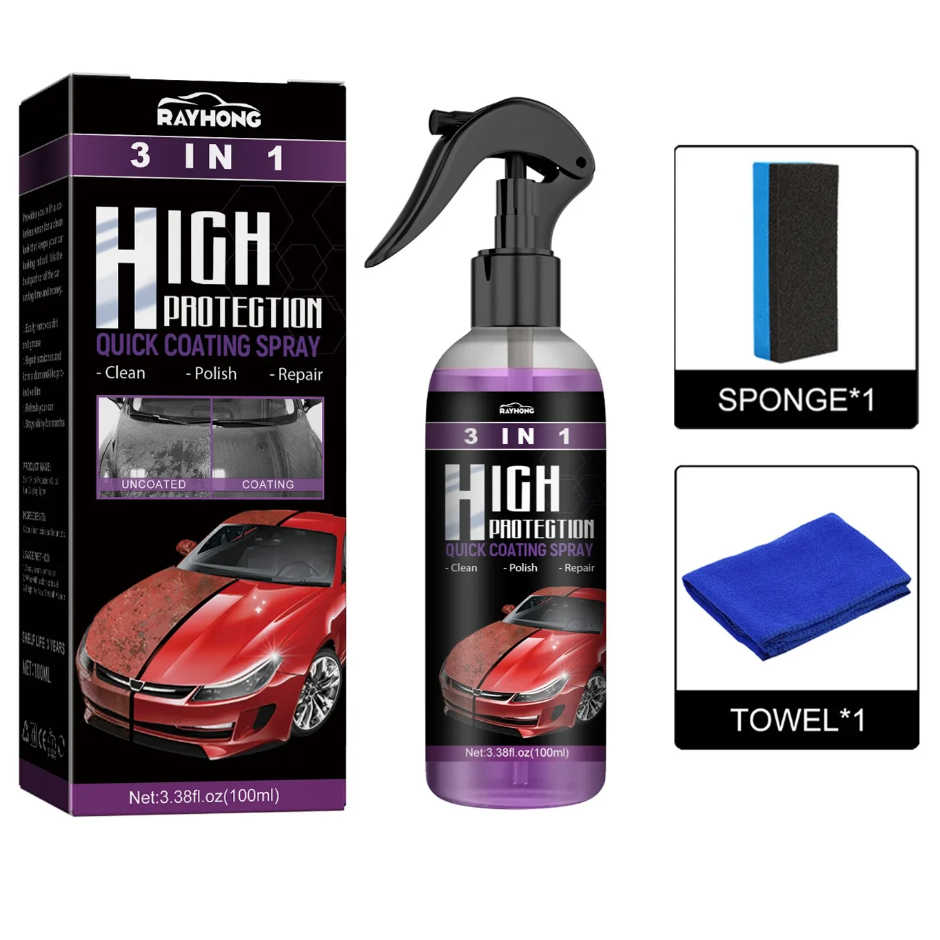 Car Ceramic Quick Coating Spray Nano Hydrophobic Body Polish Scratch Repair Remover Paint Protection Wax Spray Car Accessories