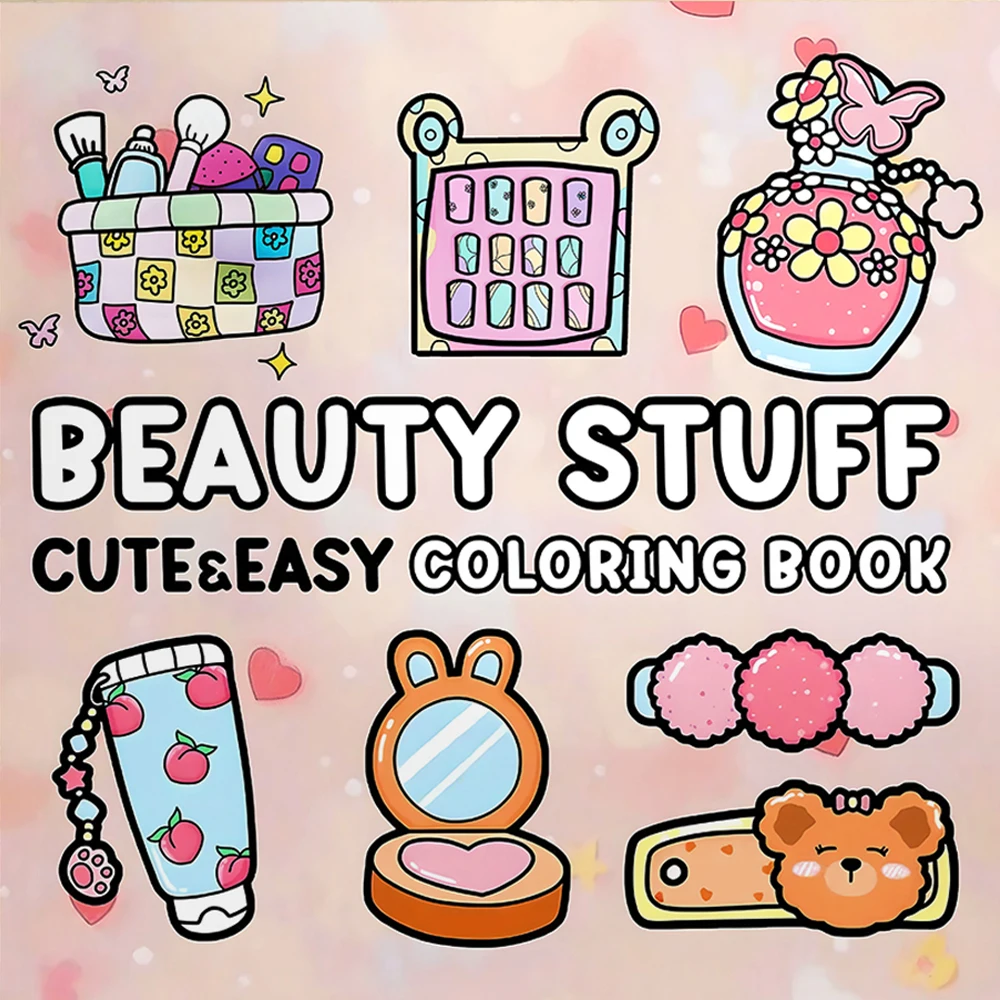 Beauty Stuff Coloring Book 24Page Elegant Fashion Patterns Stress Relief Leisure Graffiti Drawing Book Ideal Birthday Party Gift
