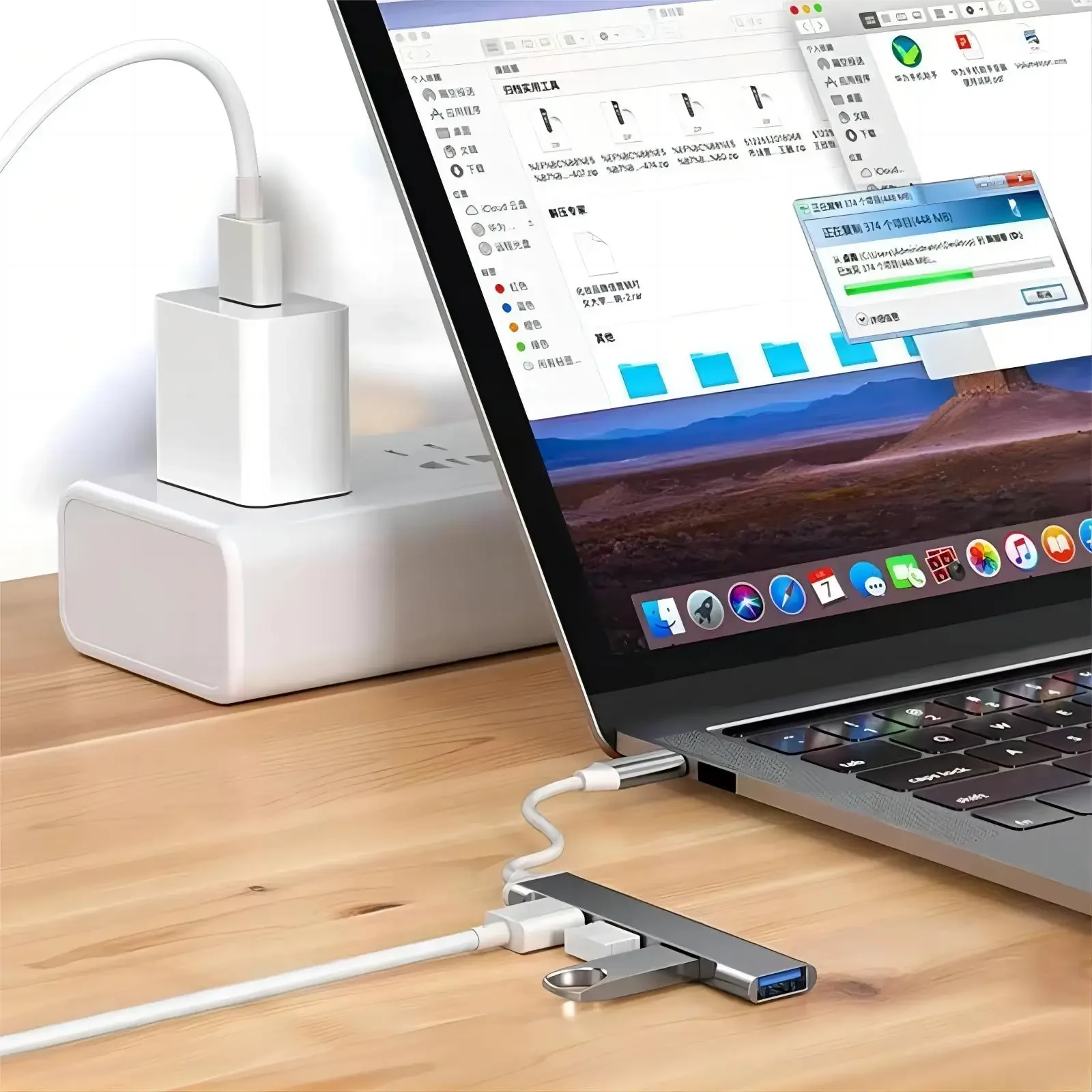 4 Ports USB HUB TYPE C Hubs USB C Docking Station USB 3.0 Splitter OTG Adapter 5G High Speed For PC Laptop Macbook Accessories