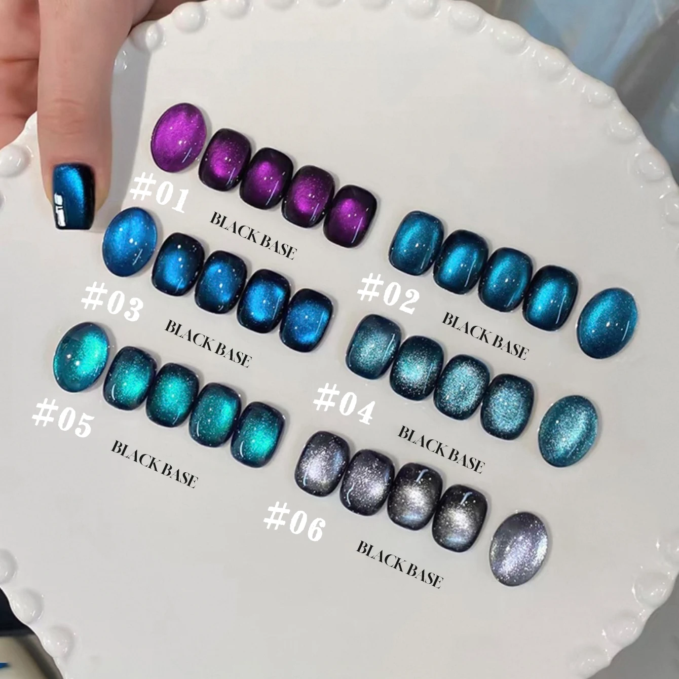 1-6PCS 12ML Dark Night Starry Cat's Eye Gel Nagellack 2025 Herbst und Winter Flash Langlebige Bleaching Glas Perle Nail art