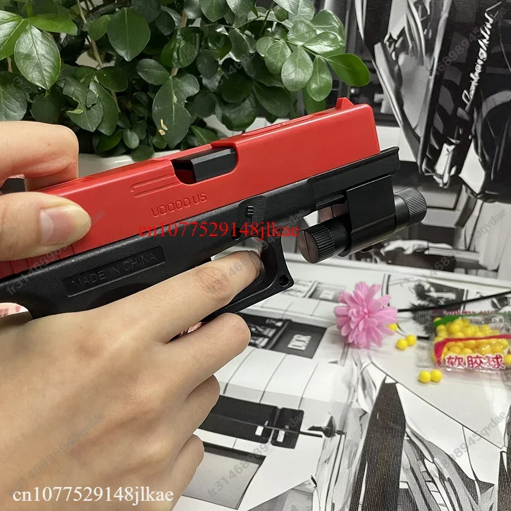 소프트 총알 Airsoft 권총 수동 G17 장난감 총 낮은 잡지 레이저 야외 스포츠 CS 게임 무기 어린이 성인 선물