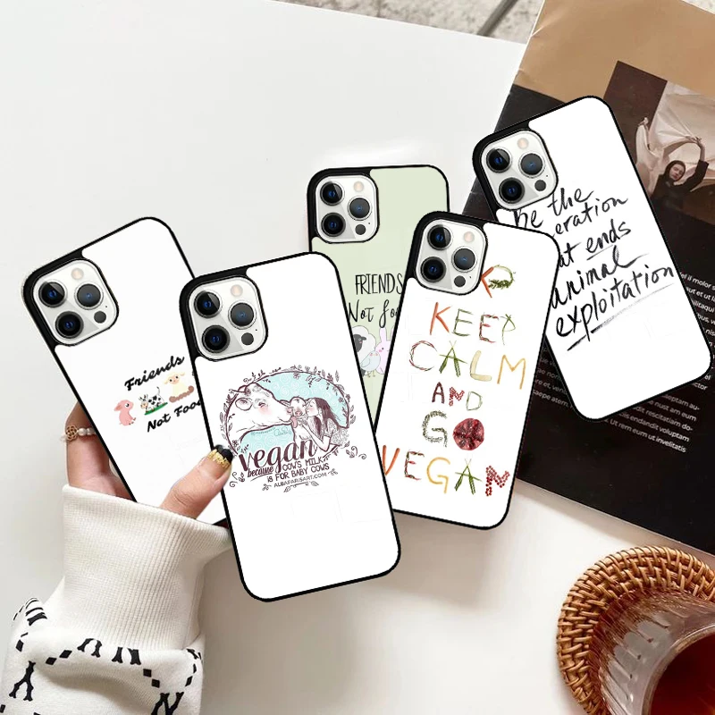 Go Vegan Food Vegetarians VEGGIE Quotes Phone Case Magnetic for iPhone 15 16 14 13 Pro Max 11 12 Mini Magsafe Wireless Cover