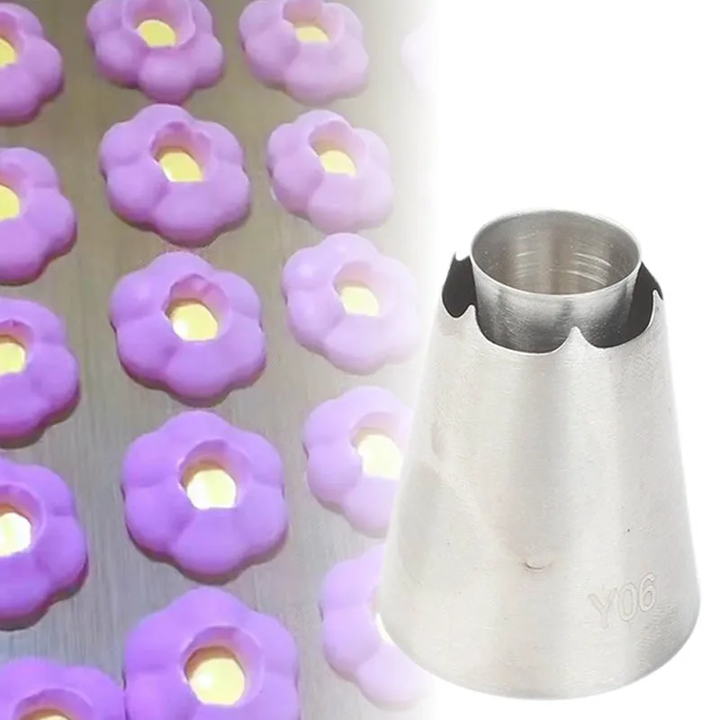 New Y05#Y06# Romia Hollow Cream Nozzles Stainless Steel Cake Flower Decoration Icing Piping Tips Cupcake Fondant Pastry Nozzles