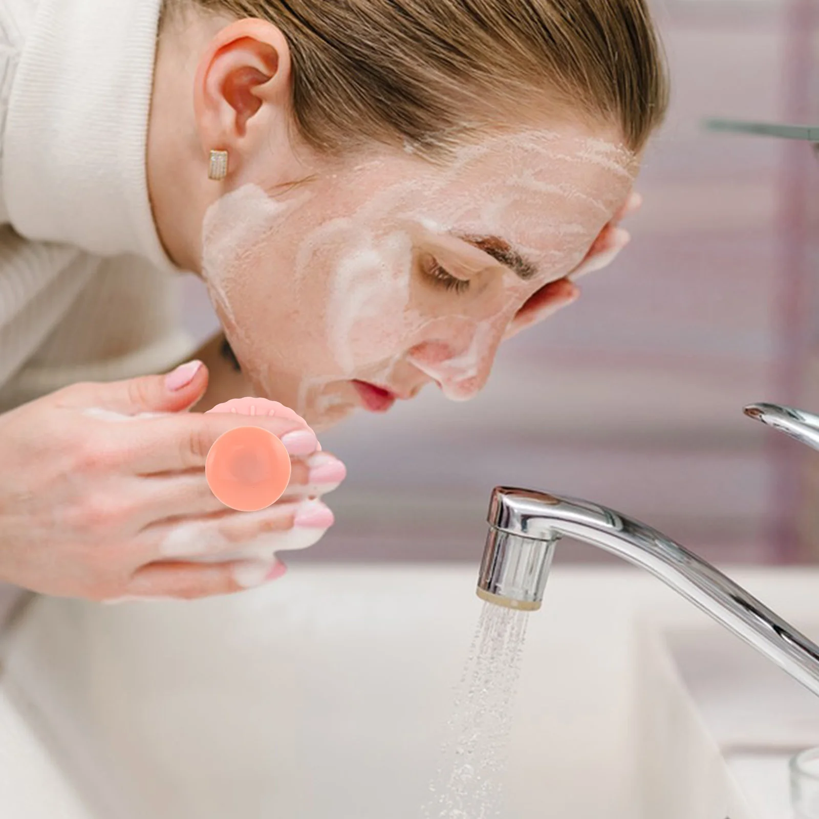 シリコン洗顔ブラシ 2 in 1 ソフト着脱式フェイススクラバー ディープクレンジング 角質除去 スキンケア ソフトマニュアルフェイスブラシ