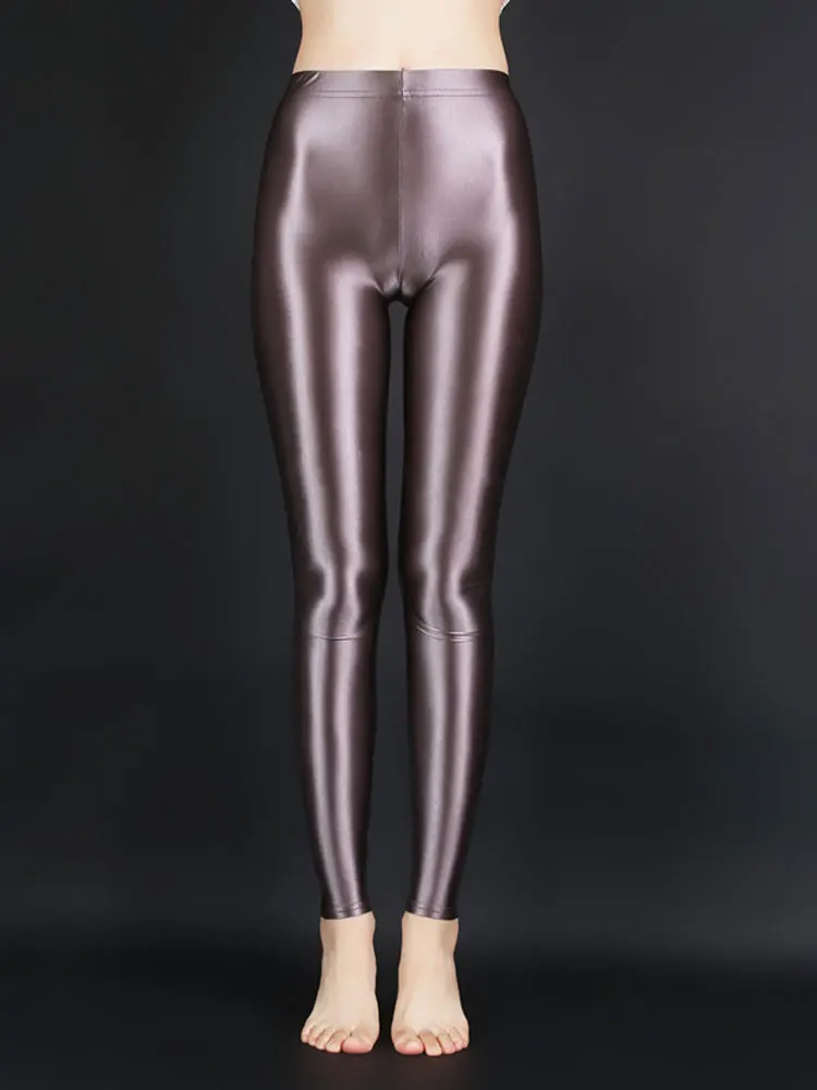 

Satin Shiny Women's Pencil Pants Shaper Wear Lift Butt Tights Gym Leggings Woman Clothing Oil Shiny Pants Sexy Trousers New