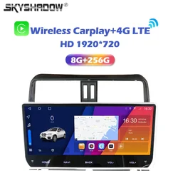Carplay Auto Android 14.0 12G+256G IPS 1920*720 Car Radio GPS WIFI Bluetooth For Toyota Land Cruiser Prado 150 LC150 2018-2020