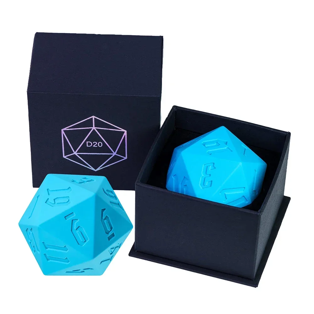 Poludie 1Pcs New D20 Dice Silicone 20 Sided Dice Unique D20 Polyhedral Dice for Role-Play Game D&D RPG Bar Pub Club Party Games