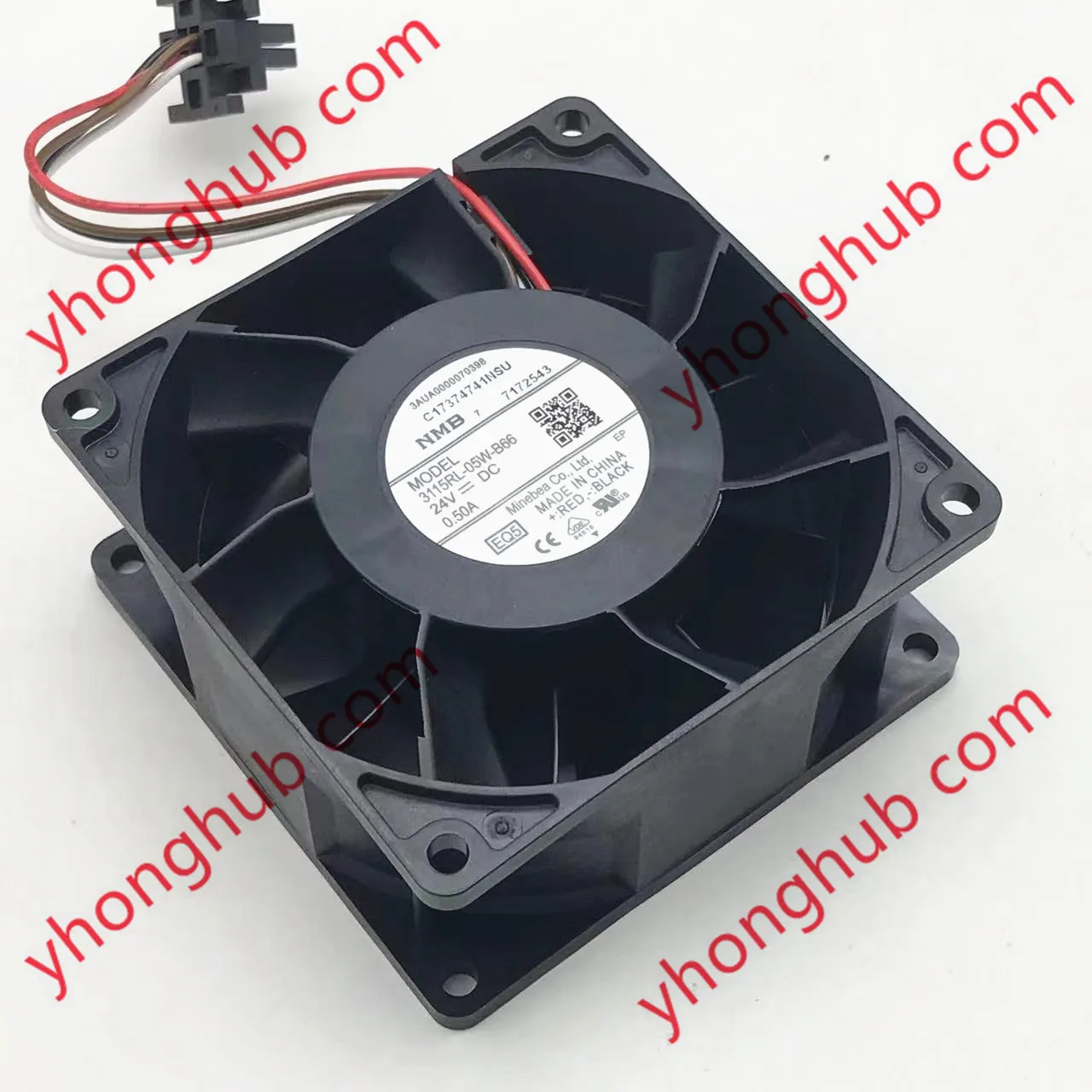 NMB-MAT 3115RL-05W-B66 EQ5 DC 24V 0.50A 80x80x38mm 4-wire Server Fan