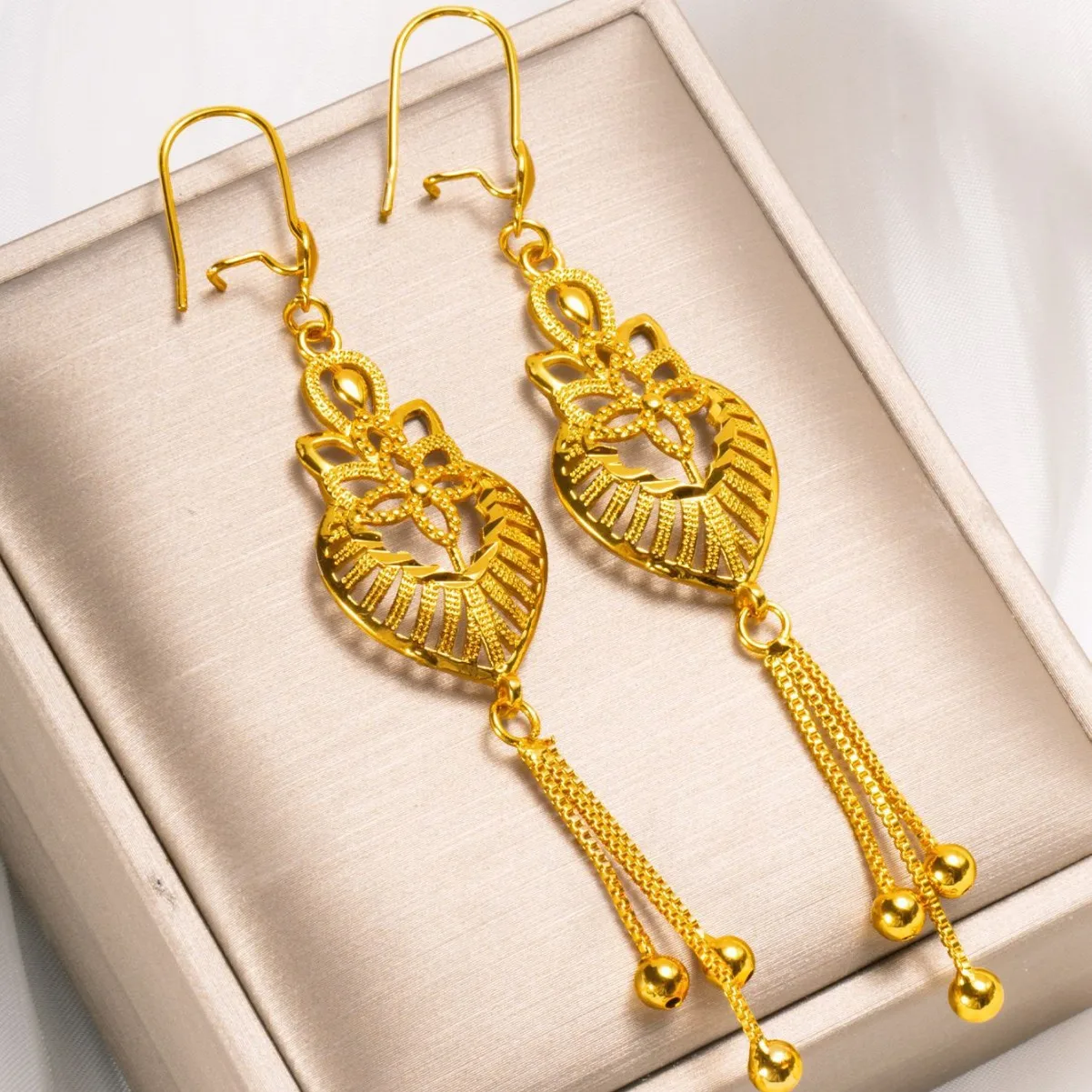 9999 Gold Earrings - Golden Bell Tassel Earrings - Bohemian Style Pendant - Tourist Attraction Ear Rings