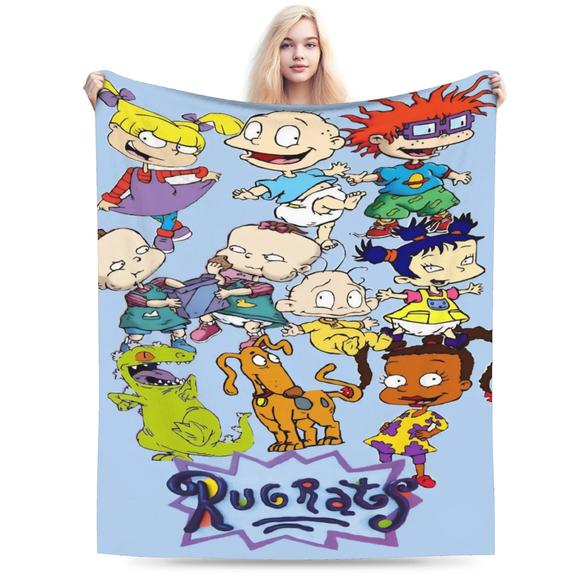 Cartoon R-Rugrats Throw Blanket for Couch  Fuzzy Soft Plush Blanket 50x60 Inches Multi-size Bedspreads for All Seasons