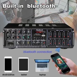 325BT/326BT 8000W Bluetooth Amplifier Supports 4 Microphone Inputs USB SD FM AUX Digital Audio Stereo Amplifier