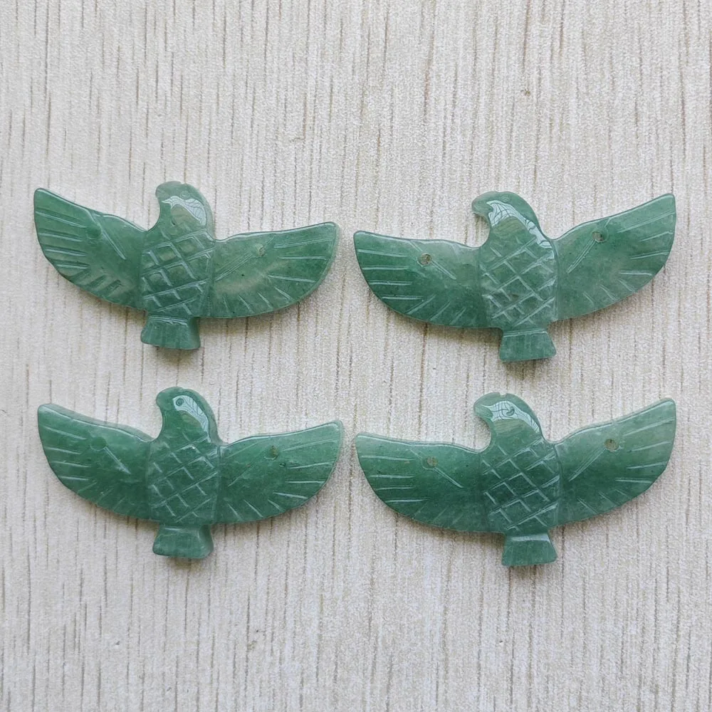

Хорошее качество, натуральный зеленый авантюрин, резной орел, камень, подвески, изготовление ювелирных аксессуаров своими руками, оптовая продажа, 4 шт., быстрая доставка