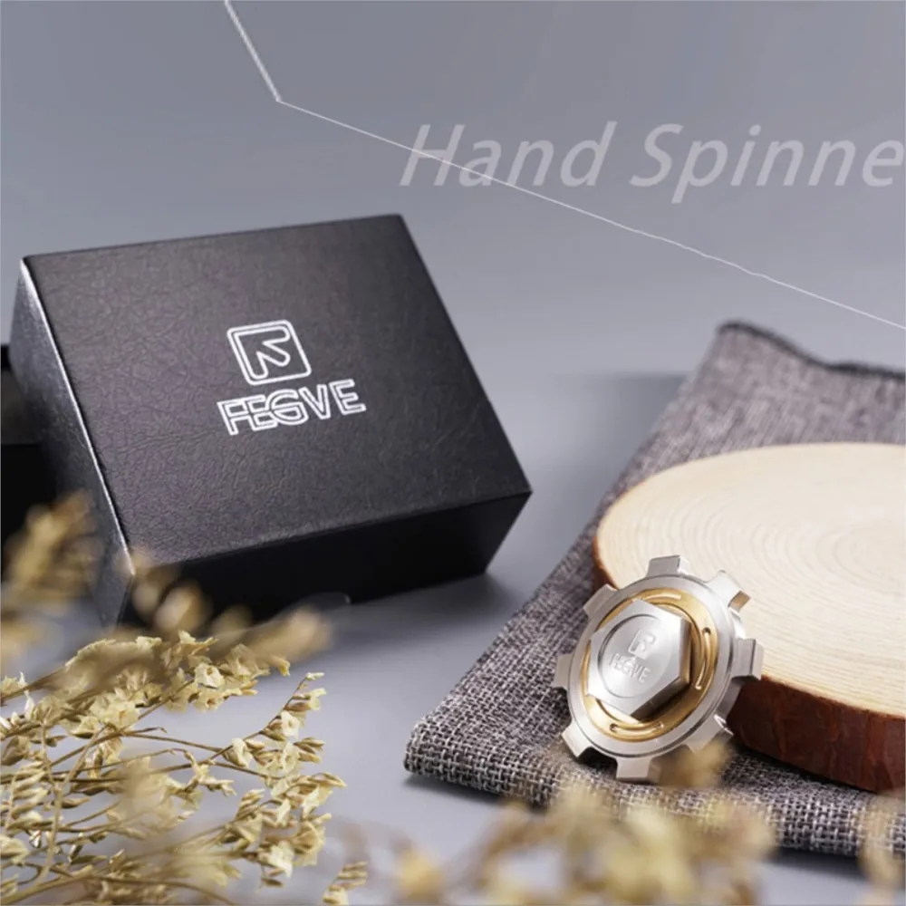 Fegve edc samsara fidget spinner titânio latão aço inoxidável fidget spinners ansiedade alívio gadgets brinquedos fidget