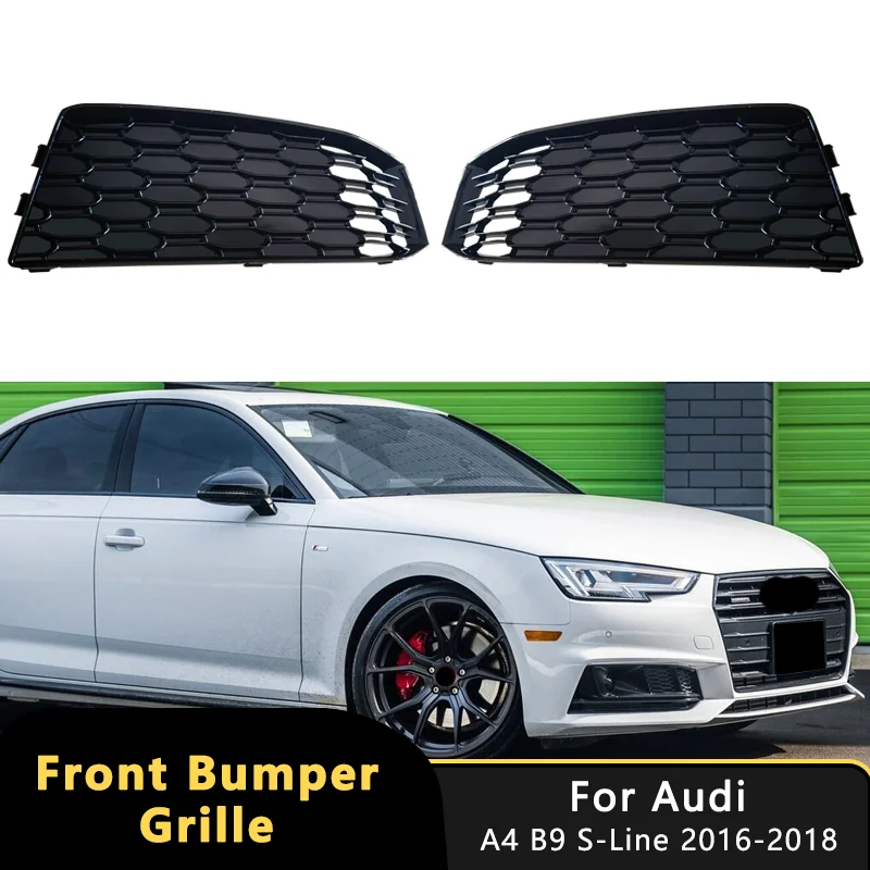

Сотовая сетка автомобиля, передний бампер, противотуманная фара, решетка для Audi A4 B9 S-Line 2016-2018 s4, крышка гриля лампы, автоаксессуары 8W0807682F