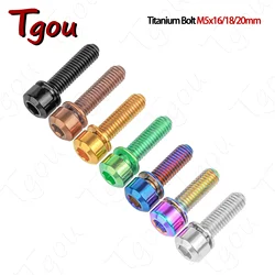 Tgou Titanium Bolt M5x16/18/20mm Hexagon Socket Head Screw with Washer for Bicycle Stem