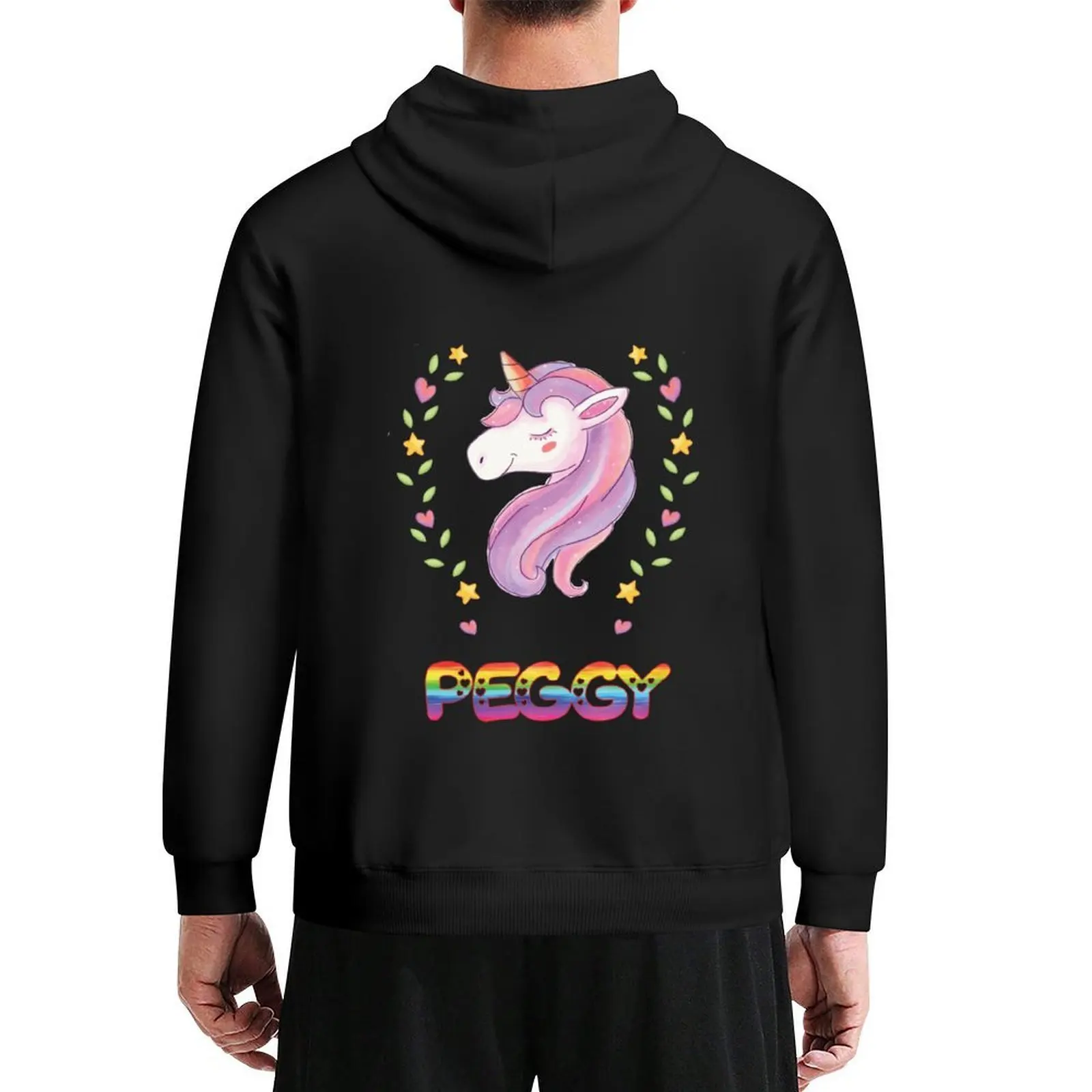 

Peggy Unicorn Rainbow Heart Text - Special Personalised Gift For Peggy Hoodie anime clothes new in hoodies