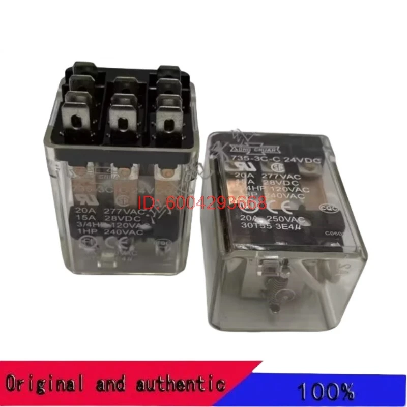

2 pces 100% original novo 735-3c-c-24vdc relé 20a 11 pinos