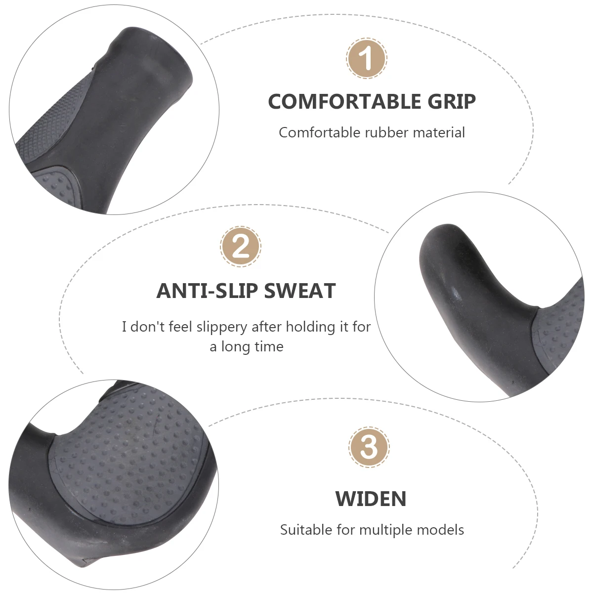 

Anti Slip Bike Handle Sleeve Ergonomic Pvc Handle Sleeve Mountain Bike Handlebar Shockproof Grip Handlebar Black