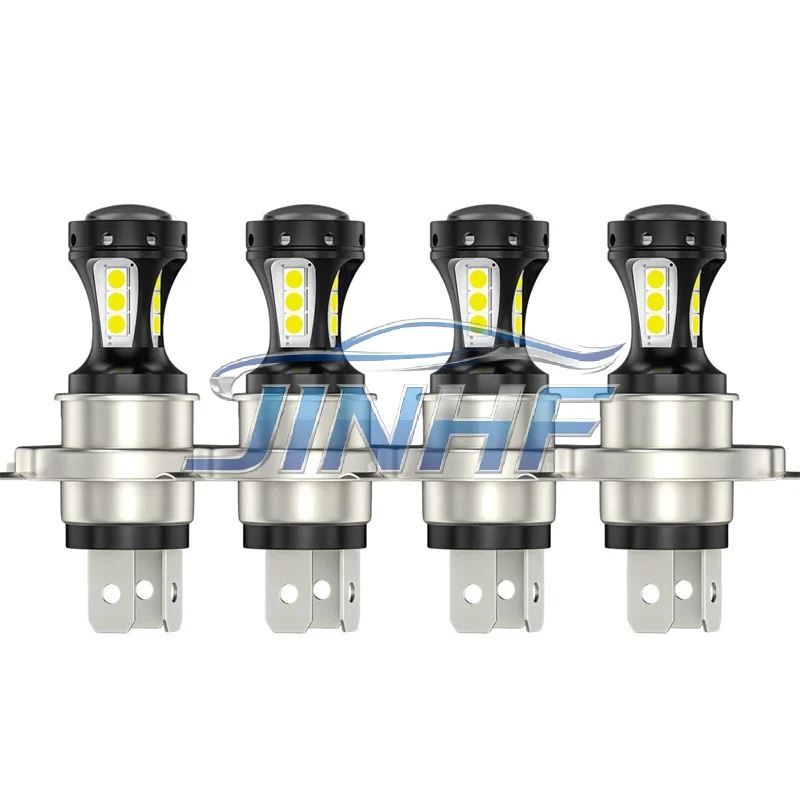 4 قطعة سيارة عالمية LED الضباب ضوء لمبة H4 18SMD Foglamp DRL القيادة ضوء دراجة نارية المصابيح الأمامية شاحنة قارب مقطورة الأضواء مصباح