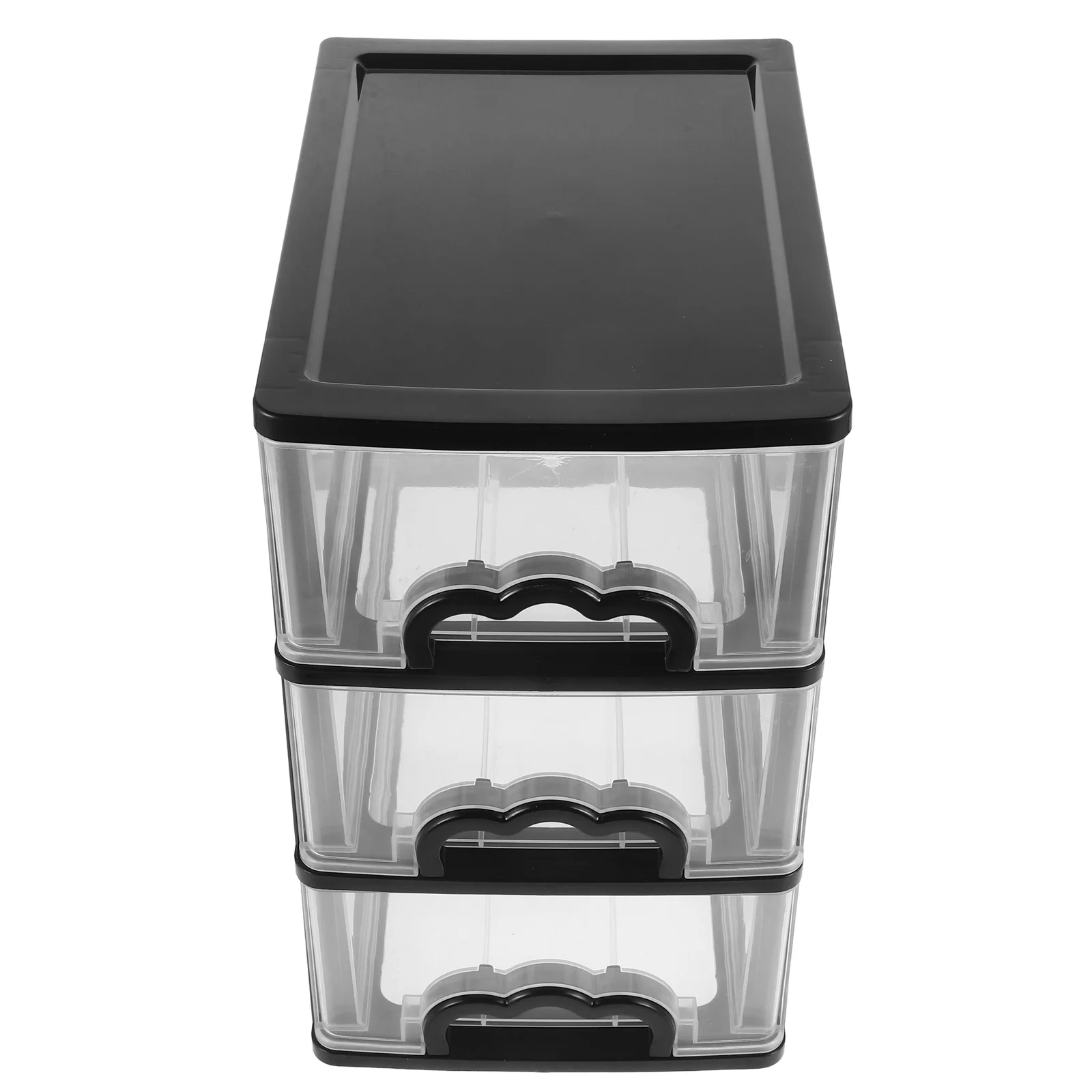 منظم درج سطح المكتب البلاستيكي القابل للتكديس، صندوق تخزين منزلق مكون من 3 طبقات لمستلزمات المطبخ والمستحضرات التجميلية