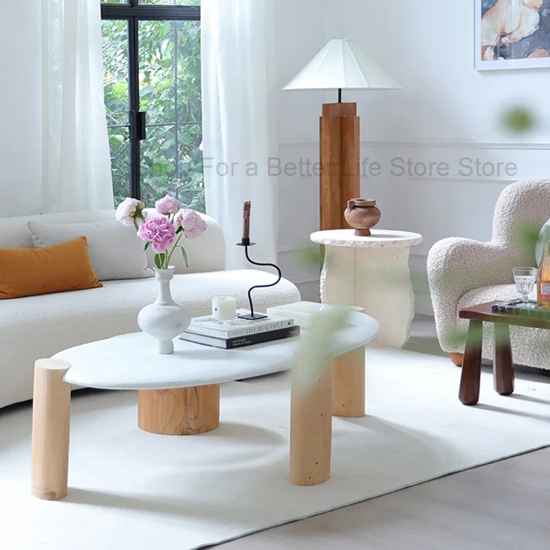 

Large Nordic Coffee Table Luxury White Simple Unique Regale Side Table Aesthetic Minimalist Mueble Salon Living Room Furniture