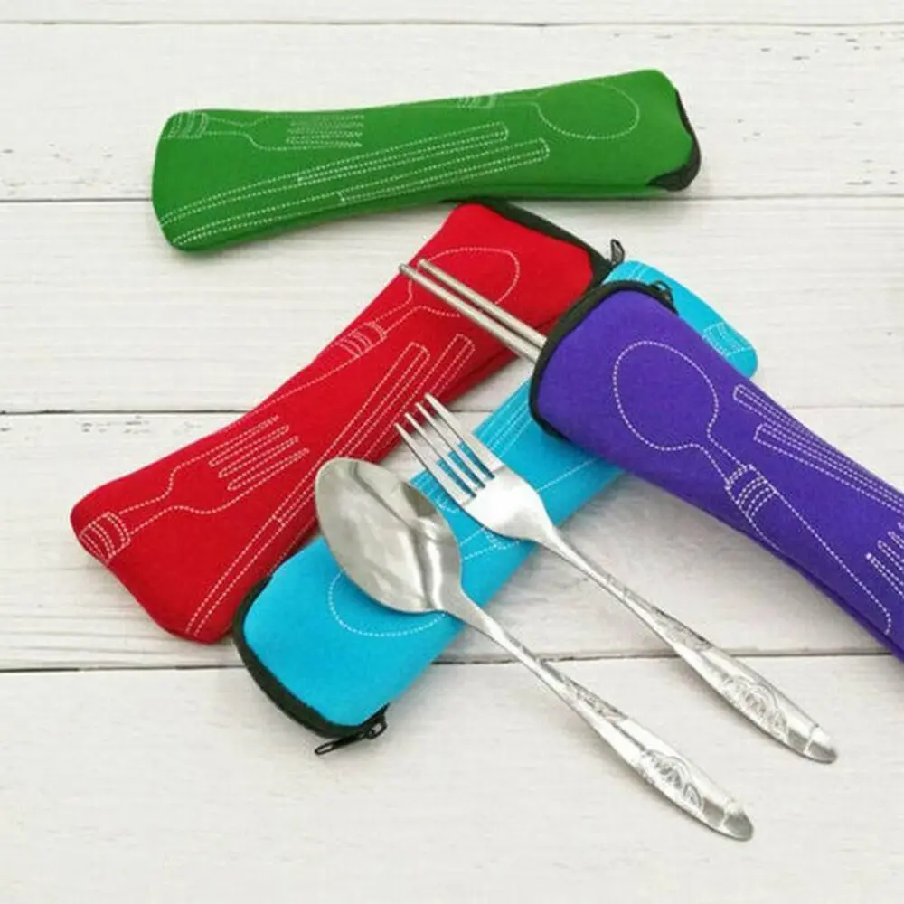 High Quality Travel Packaging Tableware Bag Without Dinnerware Portable Tableware Case Picnic Fork Spoon Cutlery Bags Travel