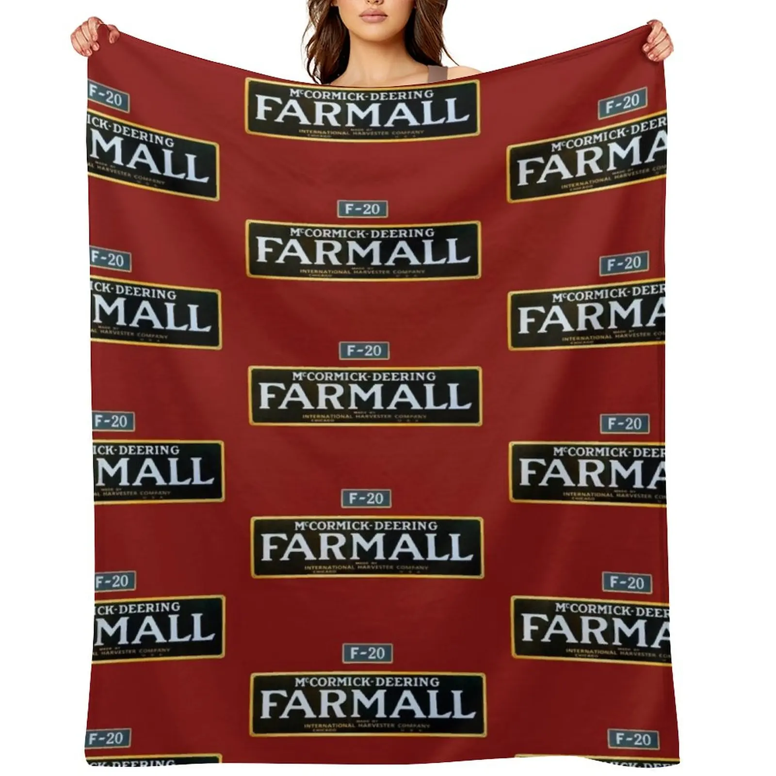 

Farmall Throw Blanket Thermals For Travel Plaid on the sofa Stuffeds Moving Blankets