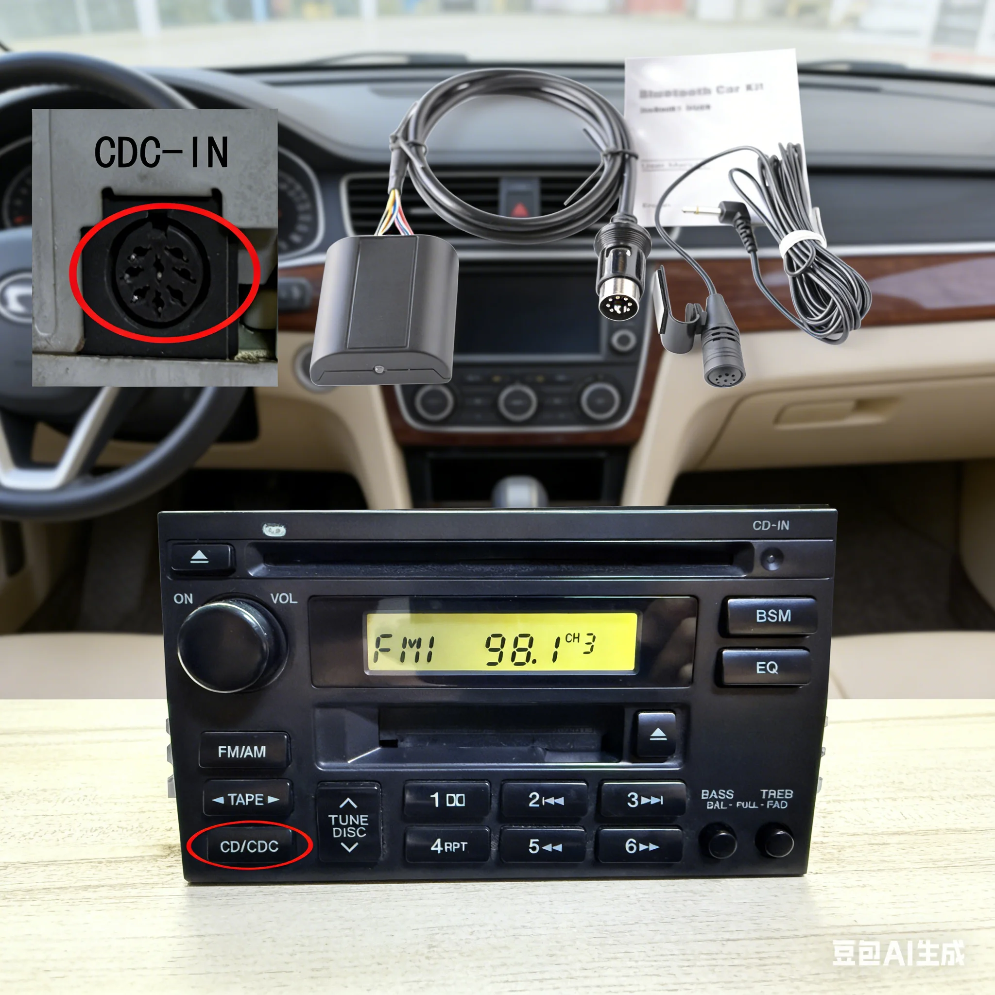 

Совместимый Bluetooth-адаптер-кабель 8-контактный, модуль AUX для радио и стереомузыки, беспроводной Bluetooth-кабель, подходит для автомобильной электроники Hyundai