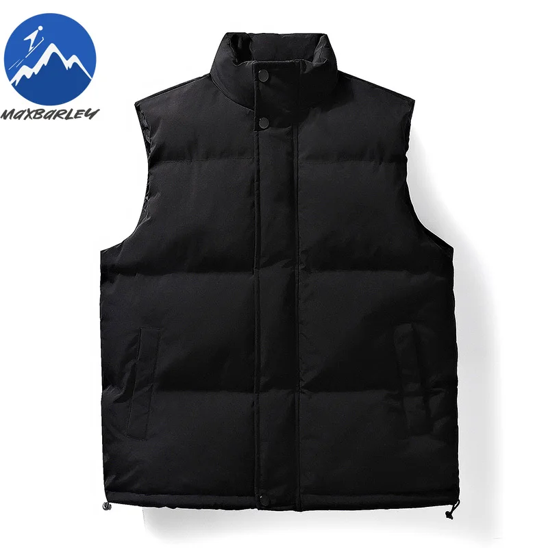 

Mens Winter Vest Stand Collar Sleeveless Travel Windproof Cotton Jacket Solid Color Design Daily Comfort Lightweight Waistcoat