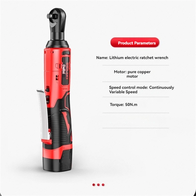 Cordless Right Angle Electric Wrench  Inch Ratchet Wrench Disassembly Nut Car Maintenance Tool