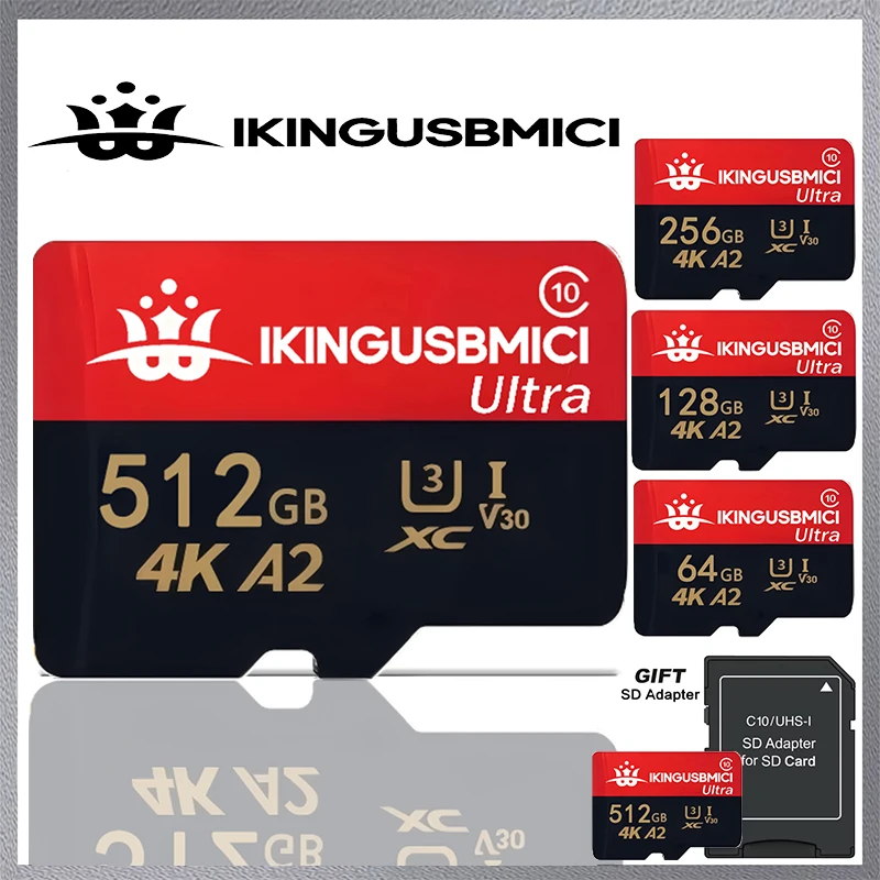 Durable Micro TF/SD Card TF Cards Memory Card SD Cards 128GB 256GB 512GB Full HD A2 for Action Camera Drone Nintendo Switch