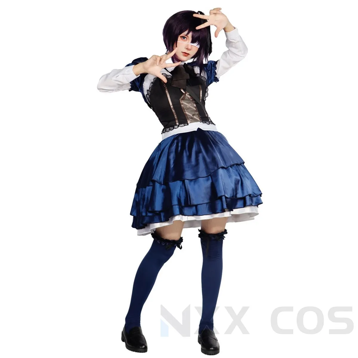 

Женский костюм для косплея Love Chunibyo, черный костюм для ролевых игр, с искусственными волосами на Хеллоуин, реквизит для анимации