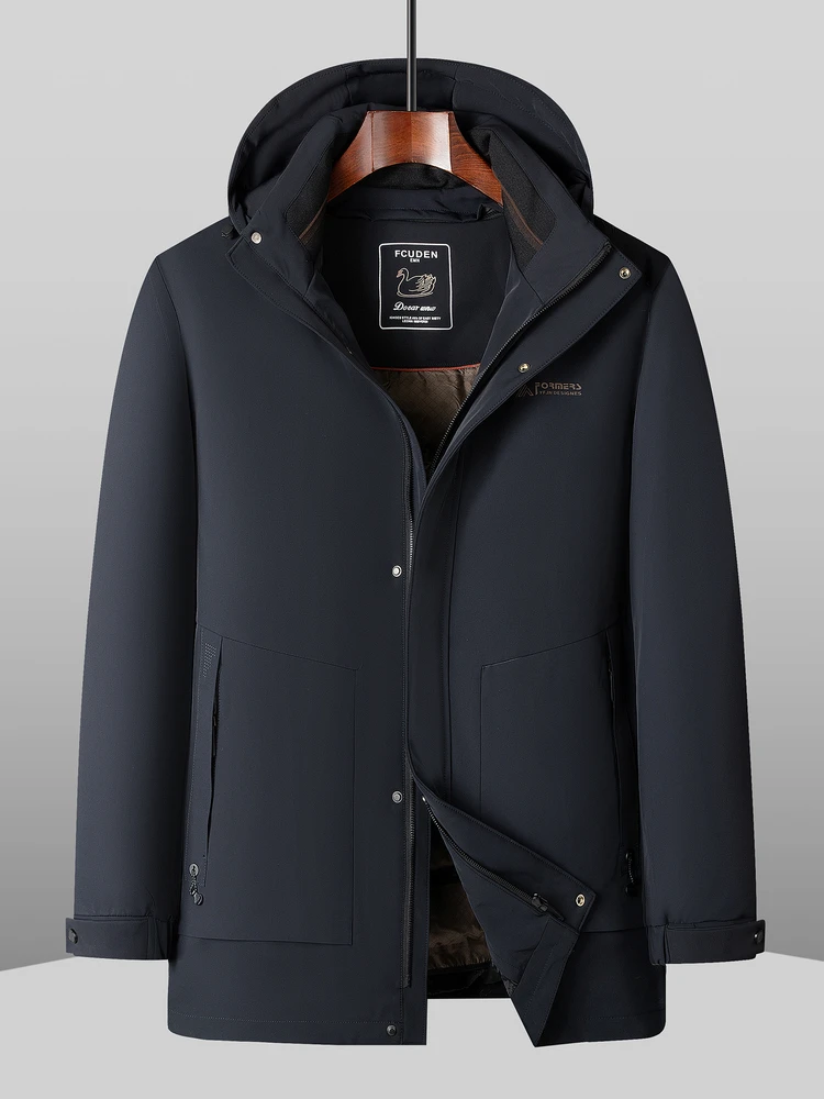 

Зимняя пуховая куртка больших размеров для мужчин среднего и старшего возраста, свободного кроя, утепленная, для полных мужчин весом 200-300 фунтов, верхняя одежда