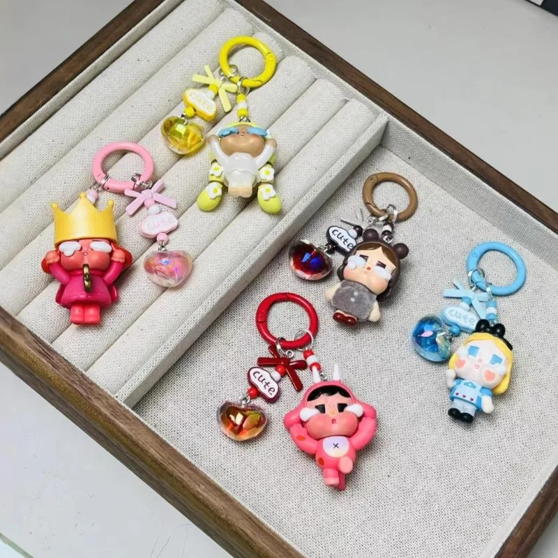

Mini Kawaii Crybaby Key chain Cartoon Creative Heart Bowknot Three-dimensional Doll Students bag Pendant Car Key Chain girl Gift