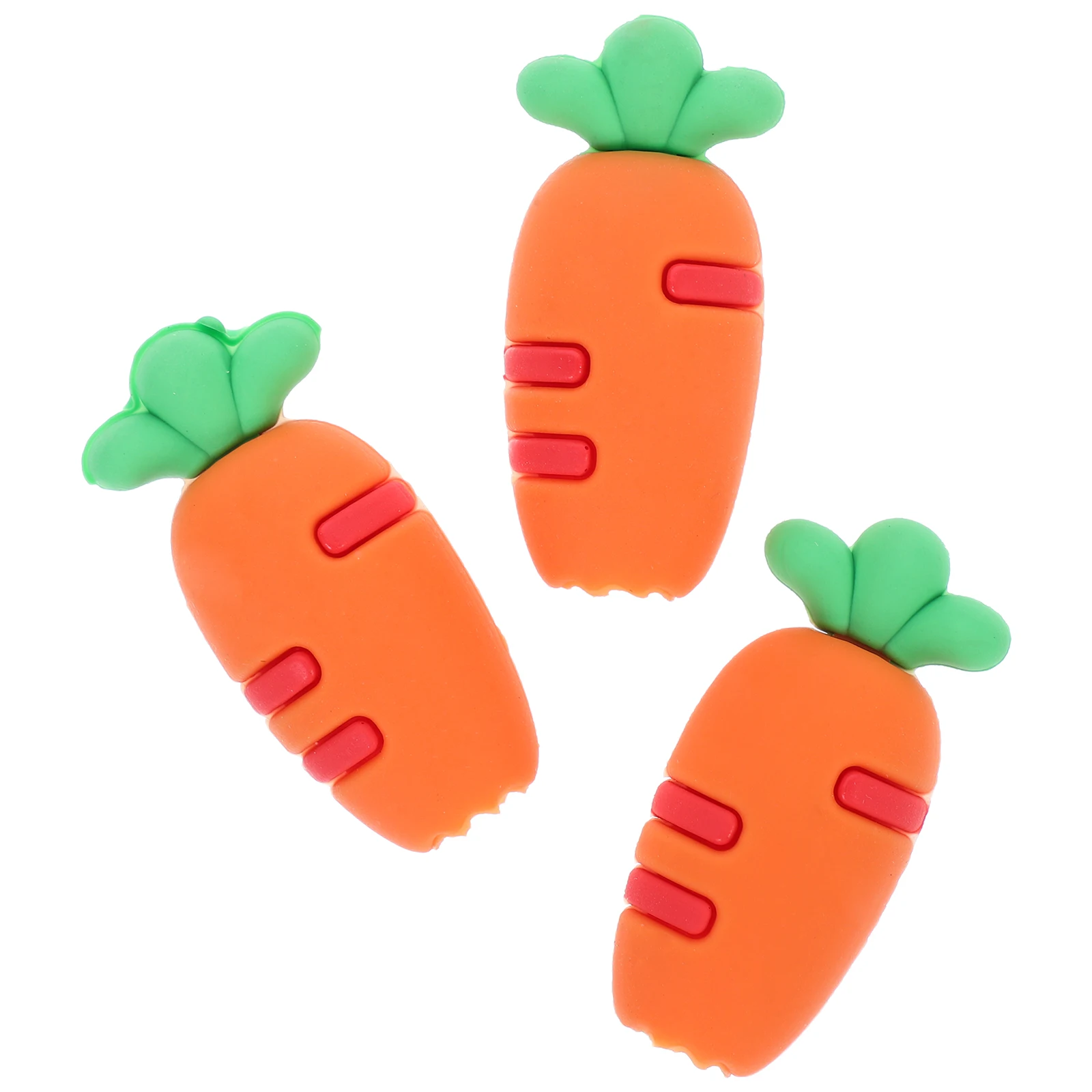 

3 Pcs Carrot Pen Cap Cartoon Plastic Pencil Adorable Toppers Cute Covers Anti-break
