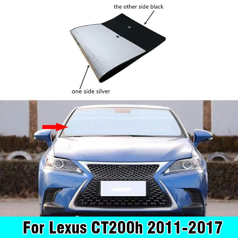 

Fit For Lexus CT200h 2011-2017 Front Windshield Black Silver Camp Rest Sunshade