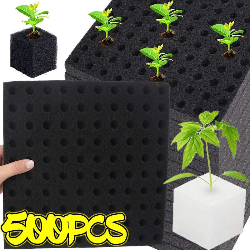

100/500PCS Hydroponic Sponges Gardening Tool Square Soilless Cultivation Plant Seedling Greenhouse Sponge Vegetable Bud Growth