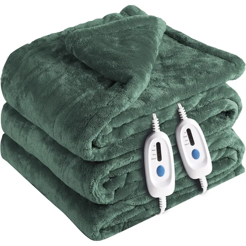 

Electric Heated Blanket Queen Size 84''x90'', Oversized Flannel Blanket with 4 Heating Levels, 10 Hrs Auto Shut Off, Dual