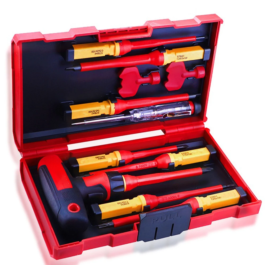 T Shape Professional Electrical Screwdrier Kit High Voltage Resistant to 1000 Volts with Magnetic Capabilities