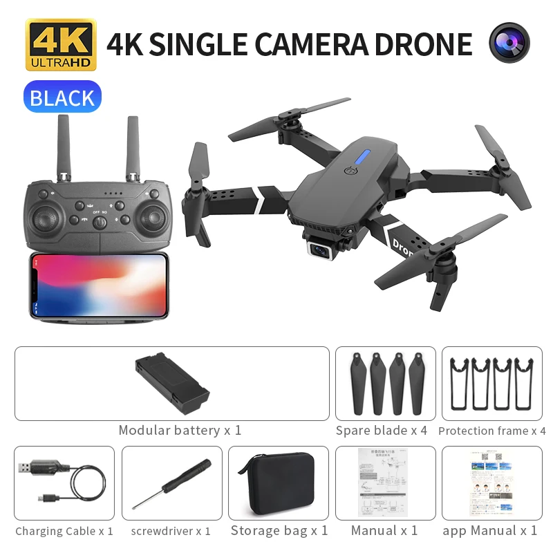 2026 NIEUWE E88 Pro Drone 4k HD Dubbele Camera FPV 13 Minuten Vliegtijd Lange Afstand RC Quadcopter Opvouwbare Mini Drone E88 Pro Jongens Speelgoed