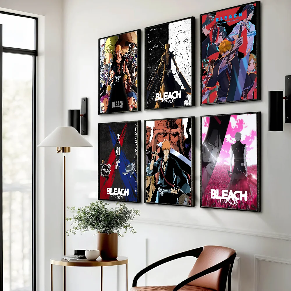 Bleach Thousand-Year Blood War Poster Gallery Prints Self Adhesive Home Decor Decoration Wall Decals Living Room Sticker