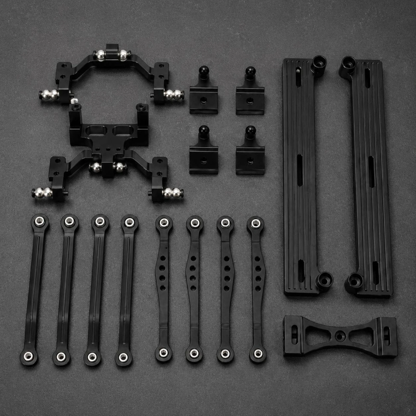 

Rc Steering Tie Rod Kit 1/16 Scale Steering Link Kit Chassis Support Link Set Shock Brackets Slotted Plates