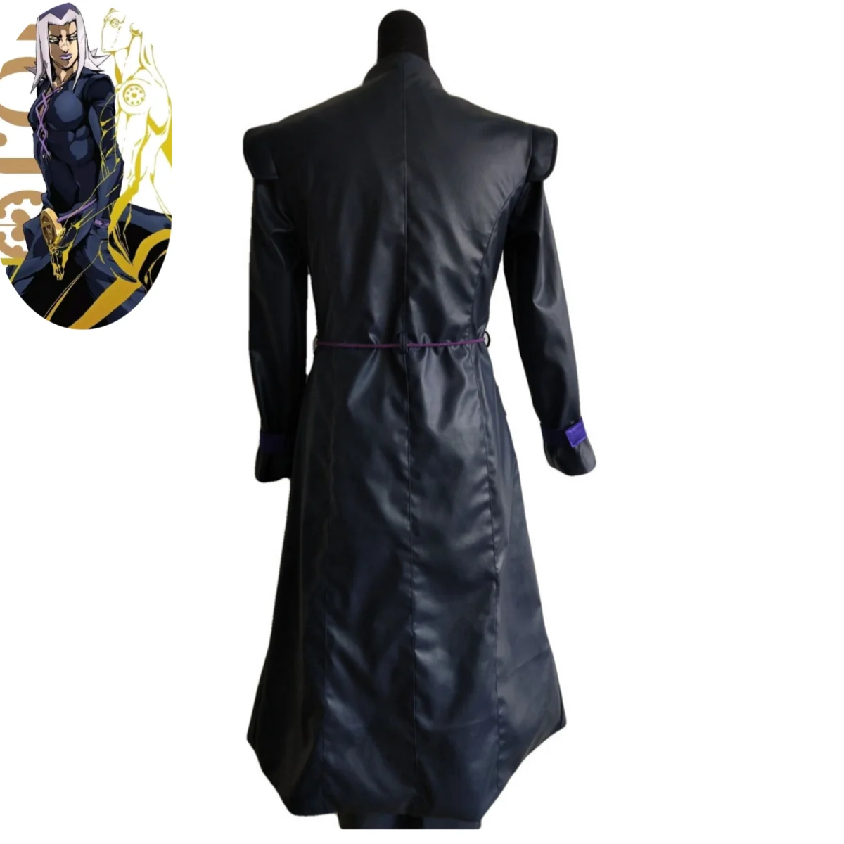 Anime Jojos bizarres Abenteuer goldener Wind Leone Abbacchio Cosplay Kostüm Perücke Pu langen Mantel Umhang Mann Halloween Anzug