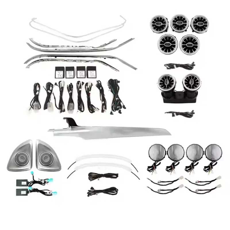 

W205 Система автоматического освещения 64-цвета окружающего освещения для Mercedes Benz C-class 2015-2021 GLC X253 Внутренняя лампа автомобиля