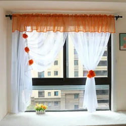 Stereoscopic Flowers Style Voile Window Drapes, Sheer, Kitchen, Bedroom, Living Room