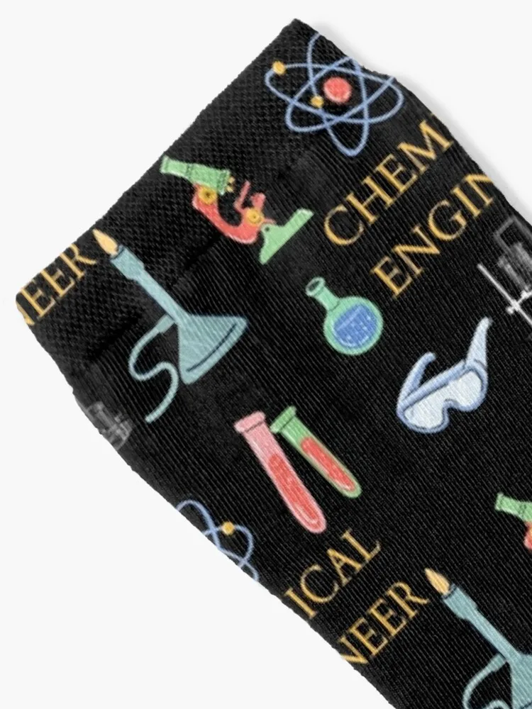 Microscope molecule atom test tube CHEMICAL ENGINEER Socks Toe sports colored Women's Socks Men's