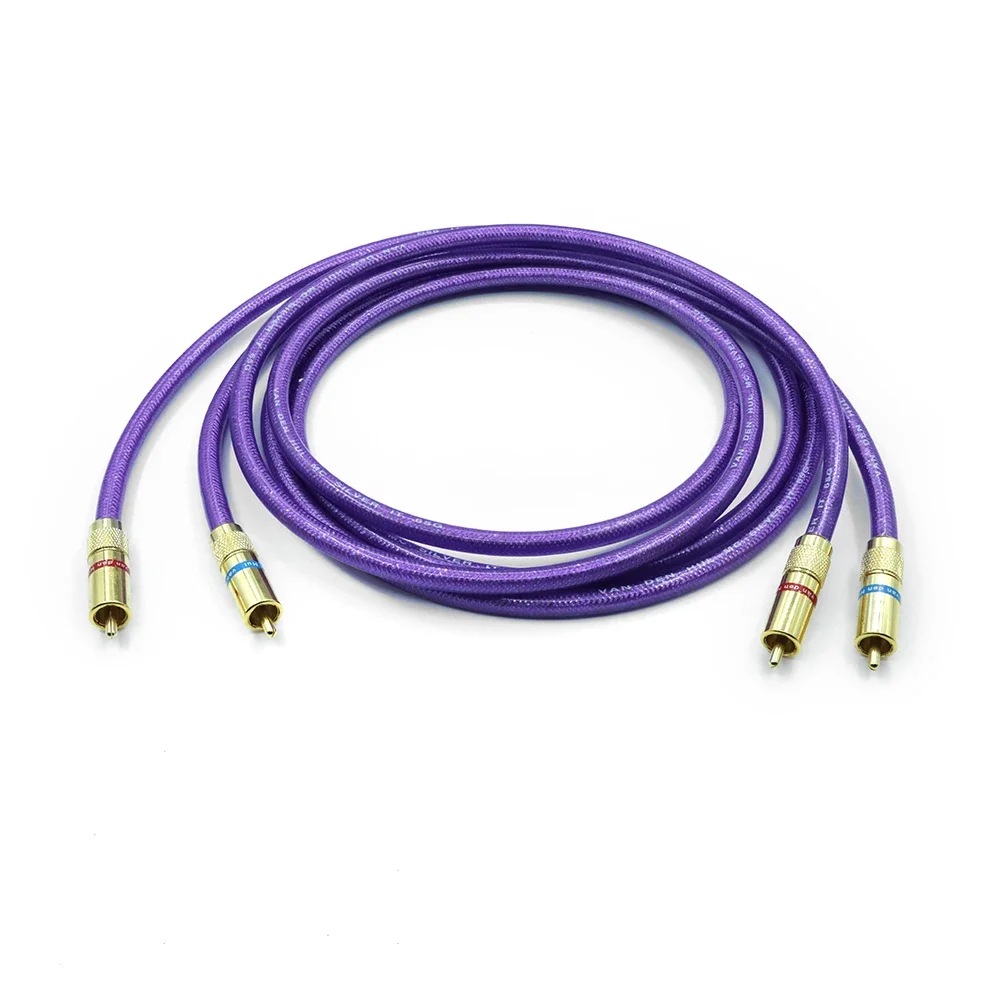 زوج جديد عالي الجودة من فان دن هول MC-SILVER IT 65 RCA كابل ربط الصوت مع قابس RCA مطلي بالذهب