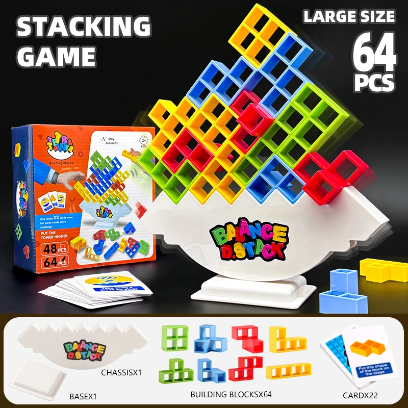 Tetra Tower Balance Stacking Game Building Blocks Toy For Friends Party & Family Challenge Game Multiplayer Fun Borard Game