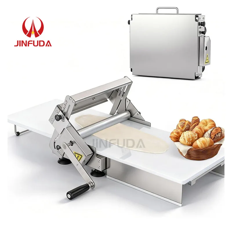 Commercial Dough Thickness Adjustment Equipment for Pastry and Bakery Processing Dough Rolling Unit